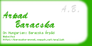 arpad baracska business card