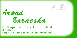 arpad baracska business card